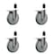 Service Caster 6'' Gray Poly Swivel 1-1/2'' Expanding Stem Caster Set Total Lock Brake, 4PK SCC-EXTTL20S614-PPUB-112-4 - alternate 1